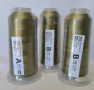 3 New Rayon Machine Embroidery Thread 120D 5000M Lush Green Shade Sealed Mixed - Picture 1 of 3
