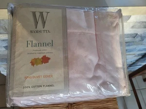 Wamsutta Cotton Flannel King Duvet Cover Blush Pink 105 in X 90 in brush soft - Picture 1 of 2