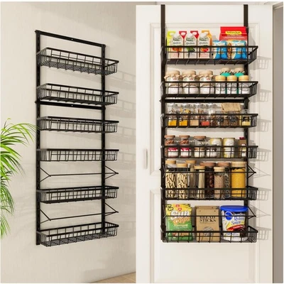Versátil estante para especias de 6 niveles - ajustable y montado en la pared para una vida sin desorden Foto 1 de 4
