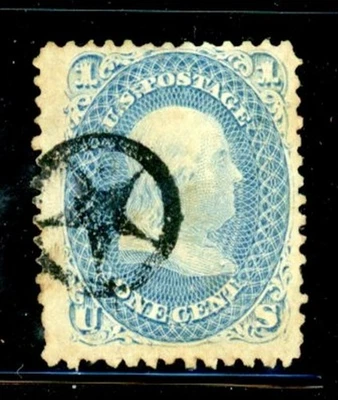 US Scott # 63 - Used - RARE Solid Star Cancel - CV=$45.00              (72-C258) - Image 1 of 2