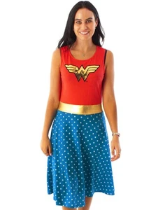 Vestido patinador pequeño sin mangas con logotipo de DC Comics para mujer - Imagen 1 de 9