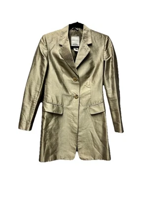 Chaqueta Brillante Whistles London 4 Bronce Seda Italiana Metálica Y2K Academia Preppy Foto 1 de 4