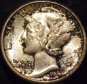 1943-D Mercury Dime Gem BU Uncirculated Full Bands - Picture 1 of 2