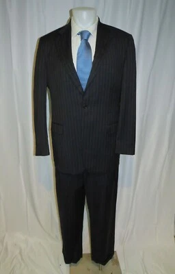 Brooks Brothers Navy Blue Striped 1818 Madison Two Button Suit 41R - Image 1 of 4