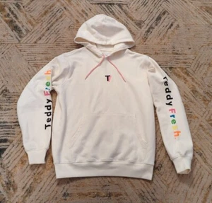Teddy Fresh TF White Mens Hoodie Pullover Sweatshirt Rainbow Spellout X-Small - Picture 1 of 7