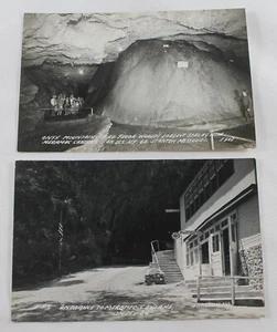 RPPC Onyx Berg Meramac Höhlen 2 Postkarten größter Stalagmit, Eingang - Bild 1 von 2