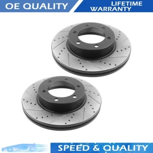 Front Drilled and Slotted Brake Rotors For Lincoln Mark LT 2006-2008 Brake Rotor - Foto 1 di 8