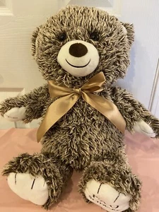  FAO Schwarz 2018 Teddybär Braun Creme Shaggy Gold Schleife 18 Zoll  - Bild 1 von 6