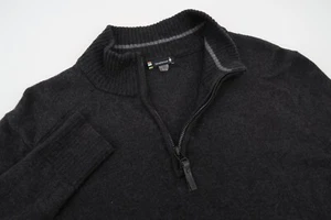 Smartwool Mens Small Sparwood Half Zip Sweater Charcoal Gray Heather - Picture 1 of 6