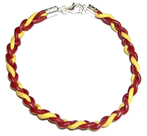 Armband Farben Spanien Leder Natural Und Silber 1ª ley925. Bag Der Stoff, Gift - Picture 1 of 2