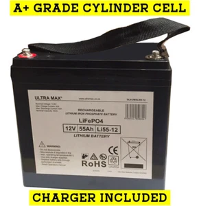 ULTRAMAX LEISURE BATTERY 12V 55Ah LiFePO4 LITHIUM GOLF CART BATTERIES - Picture 1 of 8