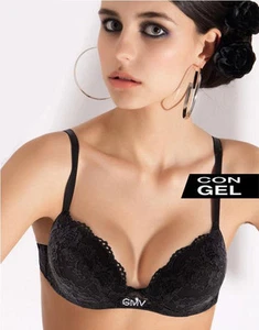 REGGISENO PREFORMATO IMBOTTITO GIAN MARCO VENTURI ZIRCONE BIANCO NERO TG 1 A 4 - Picture 1 of 1