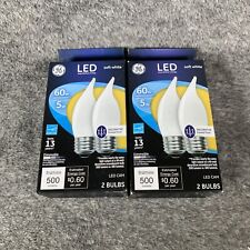 GE LED Soft White 60w 5w 500 Lumens Dimmable Decorative Frosted 2 Pack