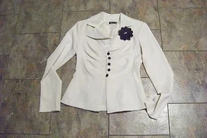 womens ruby rox off white button front blazer jacket size 7 - Picture 1 of 2