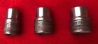 Three Vintage S-K  1/4 In Drive  8 Point Double  Square Sockests 1/4, 5/16, 3/8"