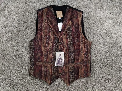 VTG Wah Maker Vest Frontier Men's Small Made USA Western Cowboy NEW OLD STOCK * - Image 1 of 4