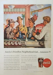1946 Coca Cola Drink Soda Vintage Ad Americas friendliest neighborhood club - Picture 1 of 1