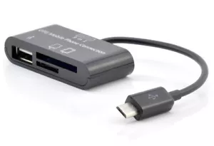 3in1 OTG Micro USB Card Reader for Samsung Galaxy S7 S6 S5 S4 Note 5 4 3 Huawei - Picture 1 of 4
