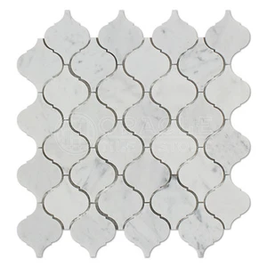 Carrara White Italian (Bianco Carrara) Marble Lantern Mosaic Tile - Picture 1 of 1