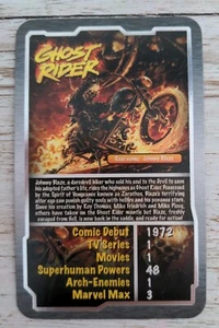 Ghost Rider MARVEL MAX THE HISTORY OF THEIR UNIVERSE TOP TRUMPS CARD 2007 Johnny - Picture 1 of 2