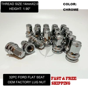 32 OEM Factory Lug Nuts 14x2.0 Flat Washer For Ford 99-02 F-250 F-350 Excursion - Picture 1 of 6