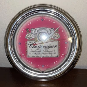 Vintage Budweiser Neon Wall Clock Ace Product-No Power Cord-Read Notes - Picture 1 of 10