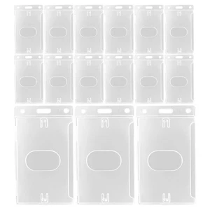  15pcs Id Badge Holder Clear Vertical Card Sleeve Protective Cover for ID Name - Picture 1 of 12