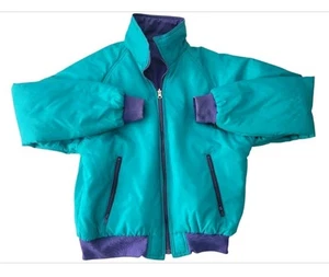 Abrigo Chaqueta Esquí Puffer Reversible Equipo Para Deportes Púrpura Verde Años 90 M De Colección - Imagen 1 de 9