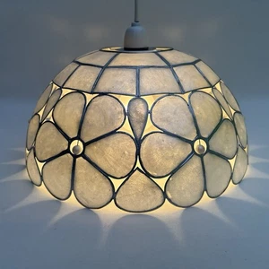 Vintage Capiz Shell Lightshade with Pearl Detail Home Lighting - Picture 1 of 15
