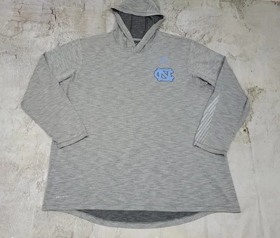 Mens 2XL Nike Dri Fit Long Sleeve Hooded UNC Tar Heels Gray Athletic Shirt - Image 1 of 4