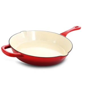 Crock-Pot Artisan 12 Inch Enameled Cast Iron Skillet in Scarlet Red - Picture 1 of 1