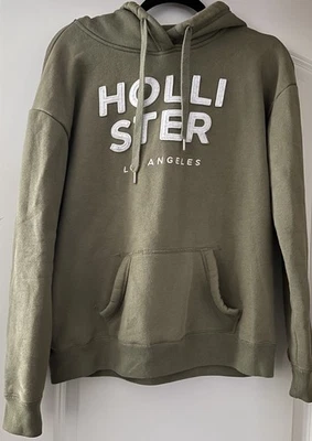 Sudadera con Capucha Y2K Hollister Verde Oliva Sherpa Capucha De Colección Preppy Surf Talla M Foto 1 de 4