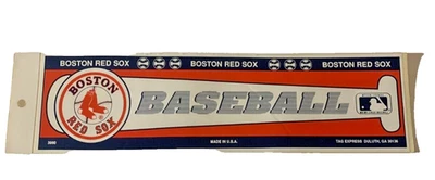 Boston Red Sox Baseball Bumper Sticker Made In USA Vintage Tag Express NOS - Image 1 of 4