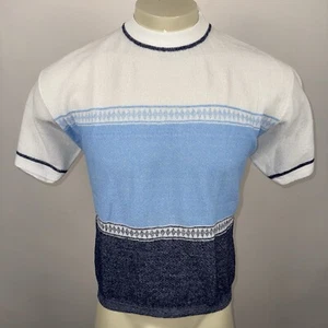 Mens Van Heusen Shirt Vintage 1960s 1970s Polyester Atomic MCM Mod NOS New Large - Picture 1 of 16