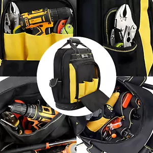 Heavy Duty Waterproof Tool Backpack - Tool Organizer for Electrician, Plumber - Picture 1 of 10