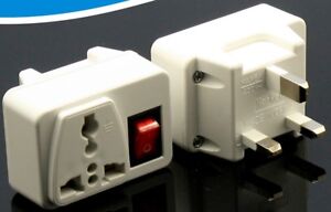 US USA To UK Plug Adapter Power ON/OFF Switch British Converter Energy Saving
