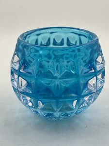 2 Votive/Tea Candle Holders Aqua 2 1/2” Round And 2 1/2” High Brand New In A Box - Picture 1 of 6
