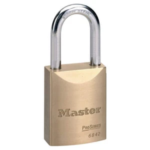 MASTER LOCK 6842D045KA Keyed Padlock, 25/32 in,Rectangle,Gold 38W775 - Picture 1 of 1