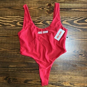 Full Send One Piece Red California Thong Swimsuit Bathing Suit Women’s Large NEW - Picture 1 of 3