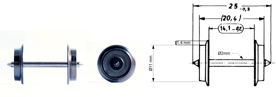 Fleischmann 6561 686561 Wechselstrom Radsatz H0 Ersatzteil Fabrikneu - Bild 1 von 1