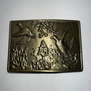 Vintage Brass Duck Hunter Belt Buckle Fowl 70s-80s - Picture 1 of 2
