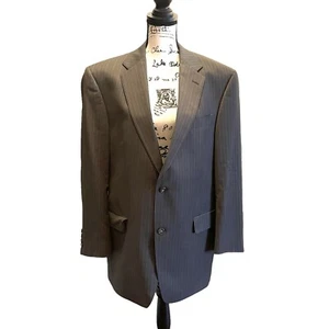Traje Chaqueta Blazer Hart Schaffner Marx Marrón Rayas Talla 42R Espiga Saks - Imagen 1 de 12