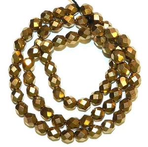 CZ3139 Light Bronze Metallic 6mm Fire-Polished Faceted Round Czech Glass Beads - Picture 1 of 1