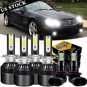 6x For Mercedes-Benz SL55 AMG 2003-2006 Front LED Headlight Fog Light Bulbs Kit - Picture 1 of 12