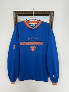 Vintage 90's Starter New York Knicks NBA Sweatshirt Crewneck Blau Herren Gr. L - Bild 1 von 17