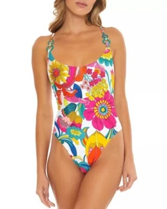 TRINA TURK FONTAINE FLORAL SCOOPNECK ONE PIECE SWIMSUIT, NWT $188, 6 - Picture 1 of 4