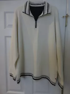 Mens Arrow Long Sleeve Half Zip Sweater Large(generous) White 100% Cotton - Picture 1 of 3