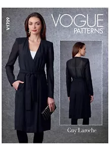Chaqueta de vestir original y cinturón Vogue Guy Laroche Paris patrón V1709 sin cortar - Imagen 1 de 6
