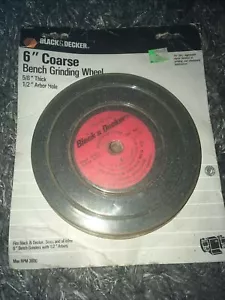 New BLACK & DECKER 6” COARSE BENCH GRINDING WHEEL 6" x 5/8" x 1/2 “ Max RPM 3800 - Picture 1 of 6