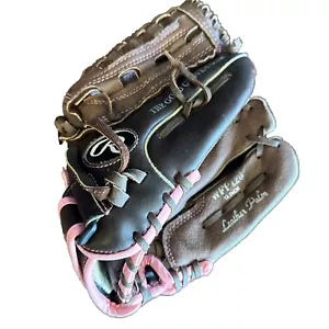 Guanto da softball Rawlings WFP120 Fastpitch 12 pollici RHT marrone con bordo rosa - Foto 1 di 7